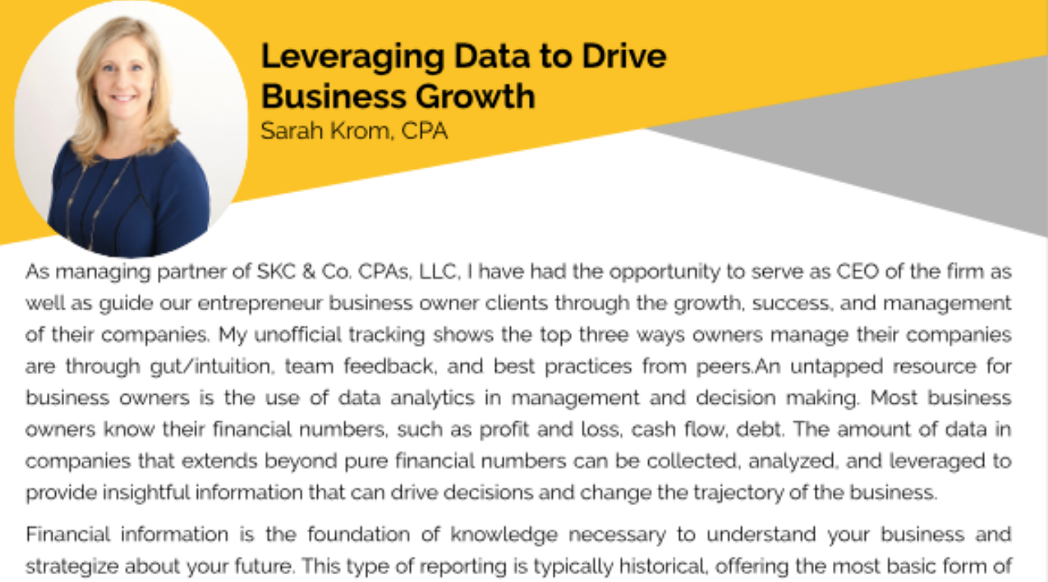 Leveraging Data to Drive Business Growth