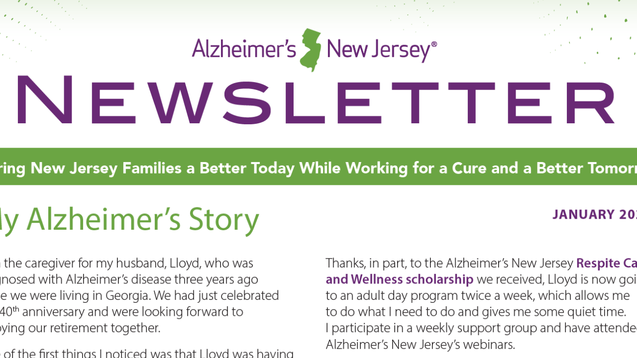 Alzheimer's New Jersey Newsletter